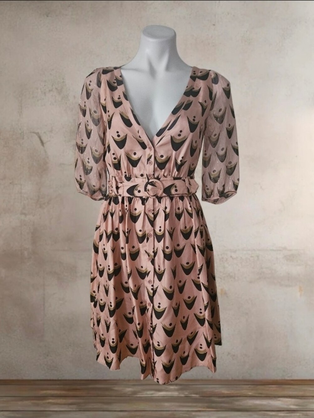 twinkle by wenian pink silk mini party dress size 4
